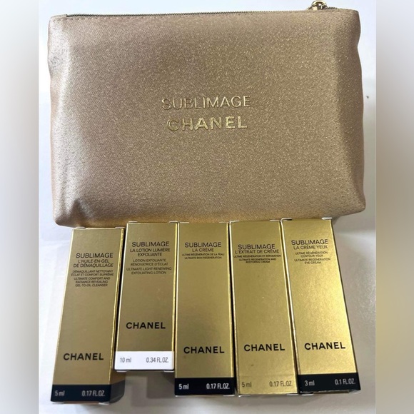 Chanel SUBLIMAGE Travel 8 Pieces Bundle with SUBLIMAGE Pouch 6”x4.5” And Jars - Picture 3 of 16